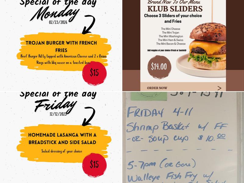 Klub 701 Menu