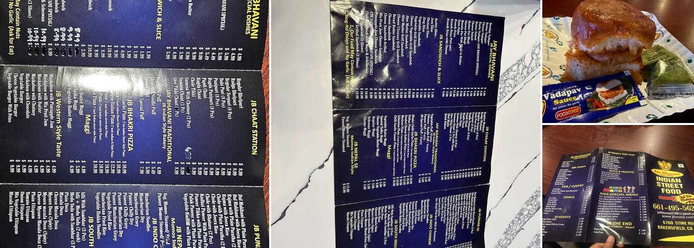 Jay Bhavani Vadapav Menu