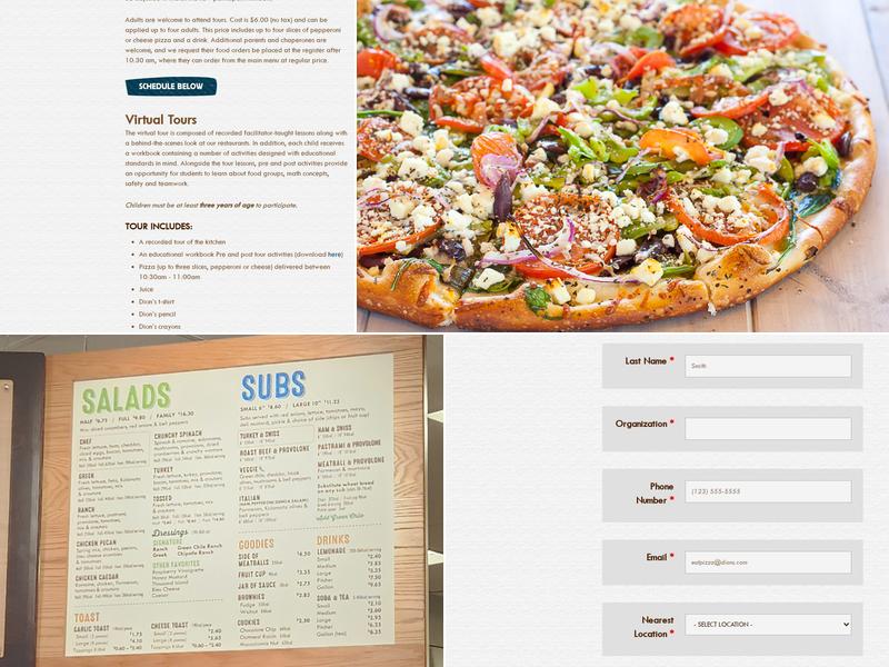 Dion's Pizza Menu