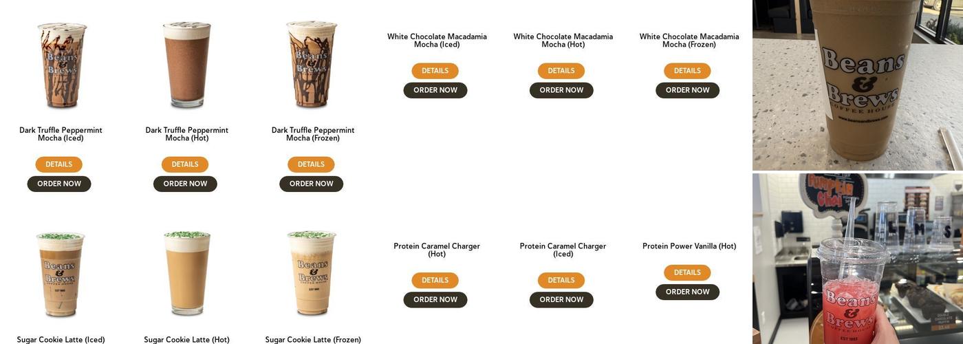 Beans & Brews Coffeehouse Menu