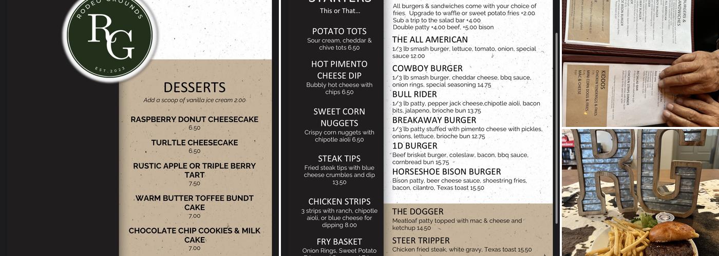 Rodeo grounds Menu