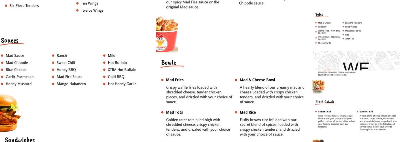 Mad Chicken Menu