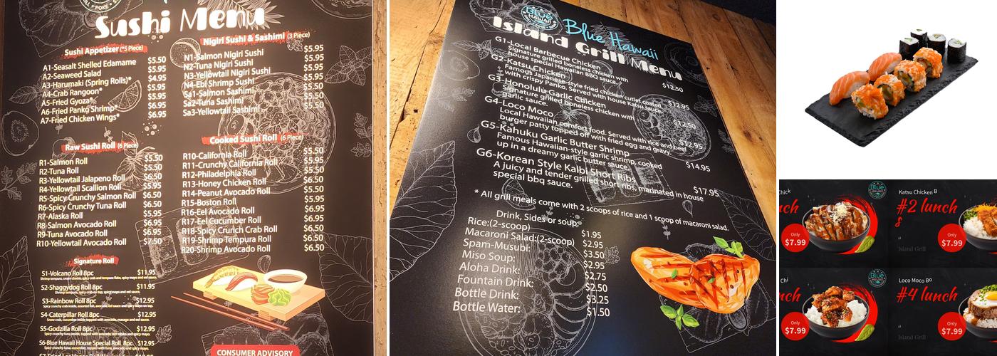 Blue Hawaii Menu