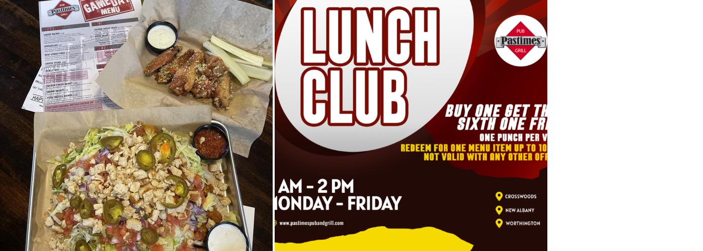 Pastimes Pub at Grandview Yard Menu