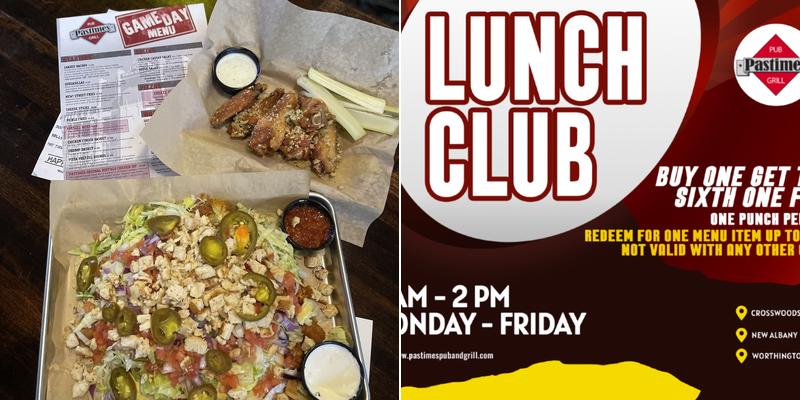 Pastimes Pub at Grandview Yard Menu