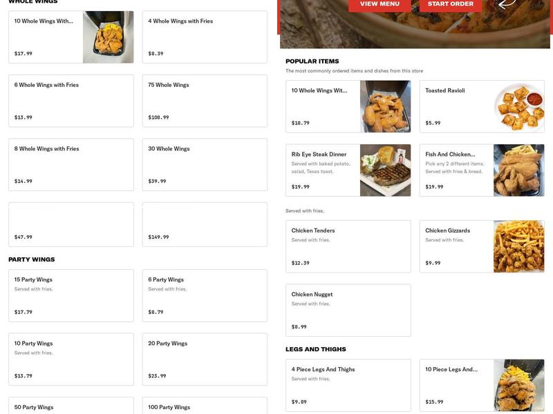 Texas Fish Chicken Grill S cooper Menu