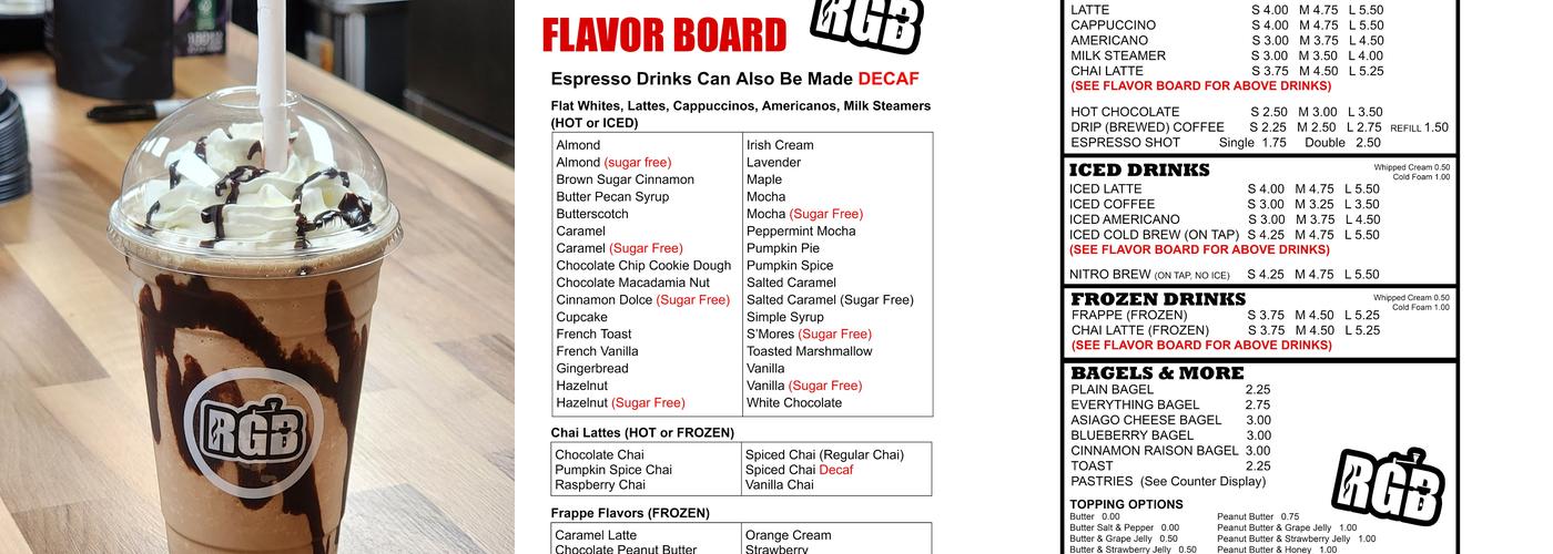 RGB Coffee Menu
