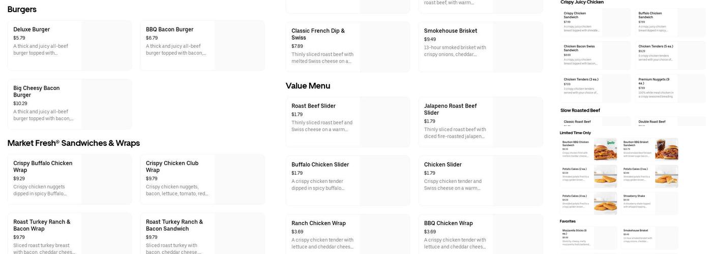 Arby's Menu
