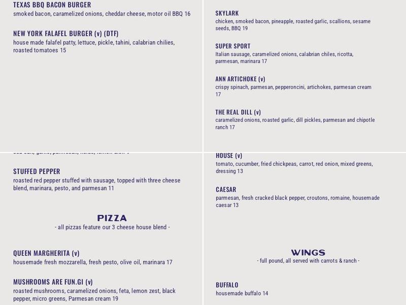 DropTop Pizza Menu