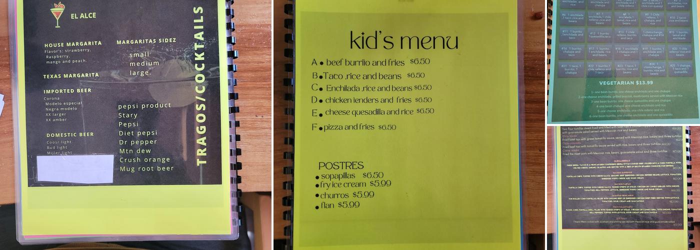 El Alce Menu