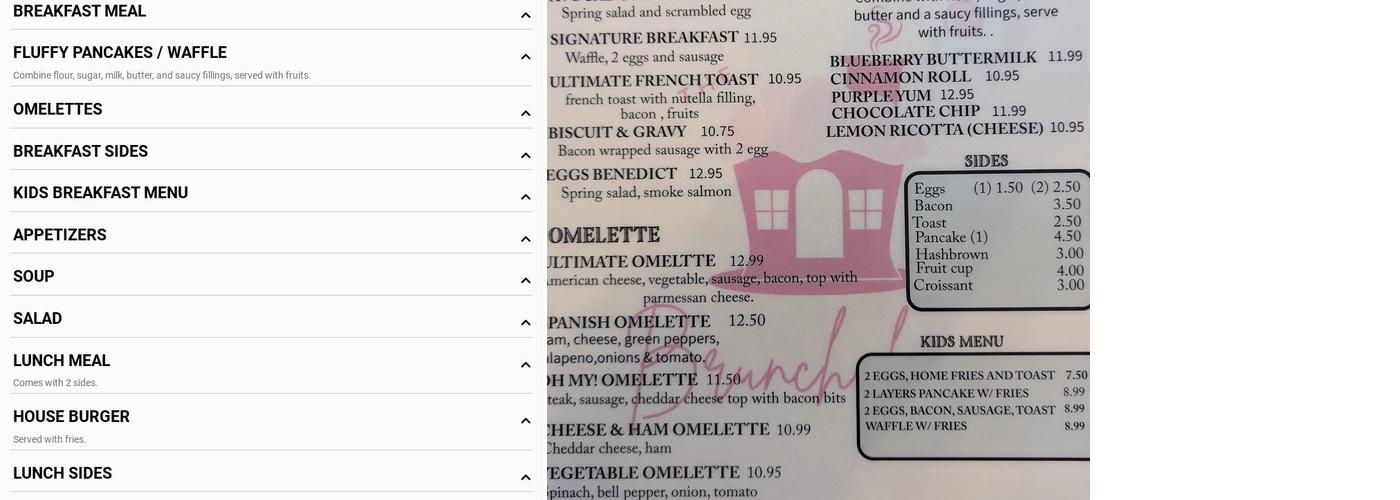 Brunch House Menu