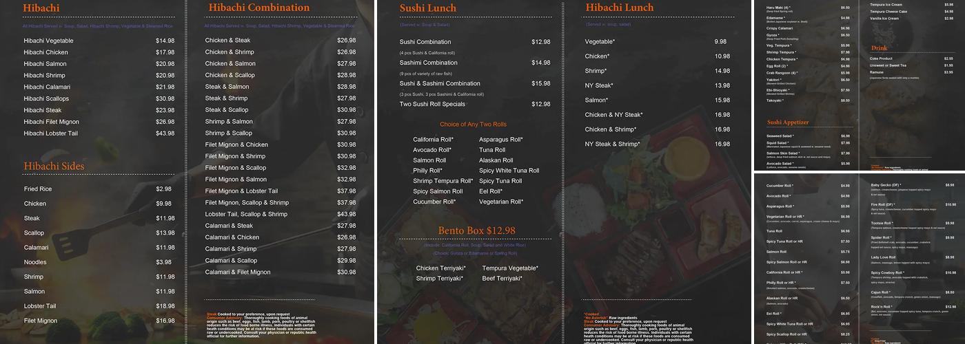 Oshiki Japan (Plaza District) Menu