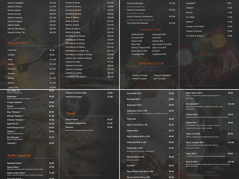 Oshiki Japan (Plaza District) Menu