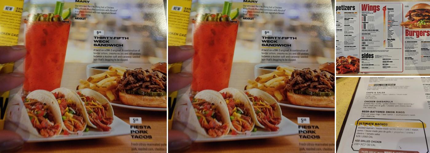 Buffalo Wild Wings Menu