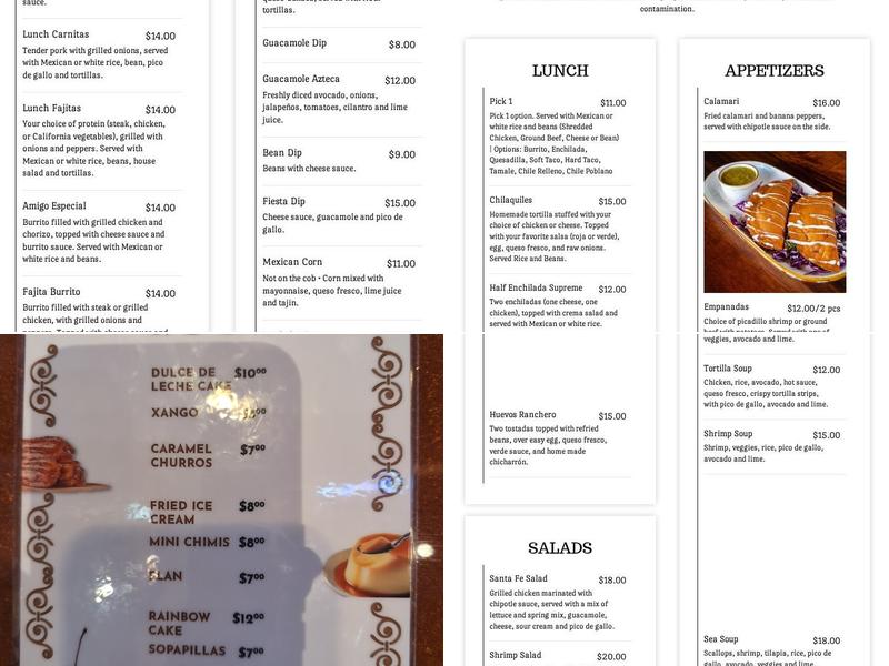 Aguacates Mexican Cantina Menu