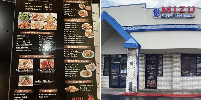 MIZU SUSHI HIBACHI 102 Lakeview Dr, Parkersburg