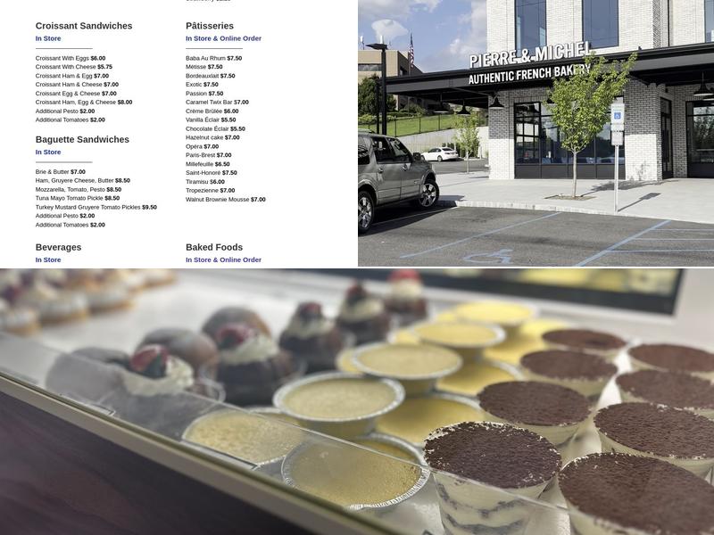 Pierre & Michel Authentic French Bakery Menu