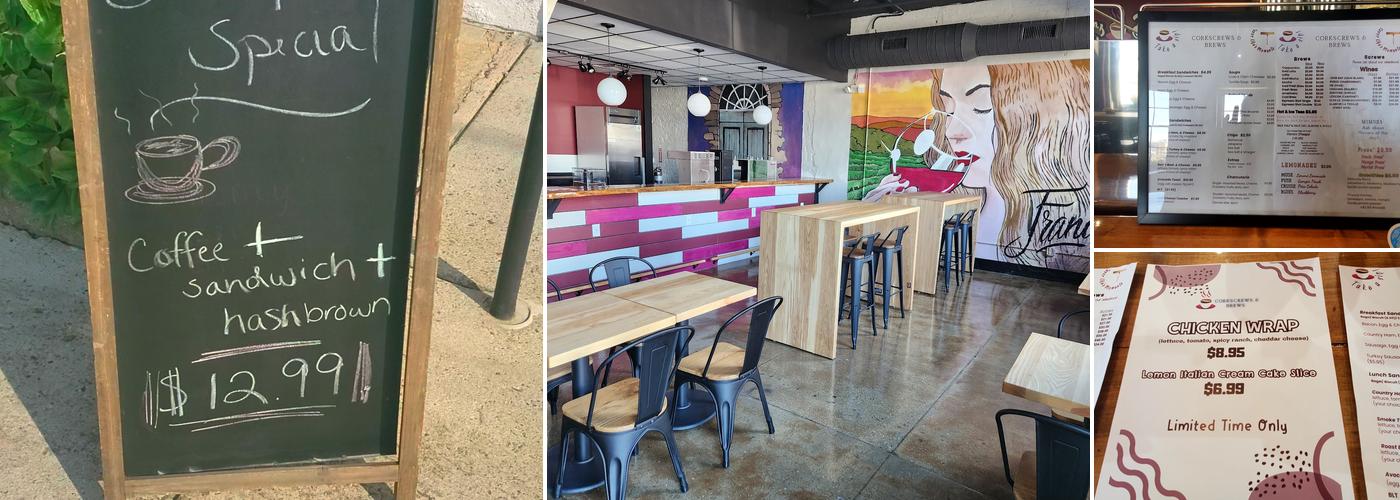 Corkscrews & Brews Menu