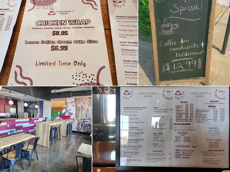Corkscrews & Brews Menu