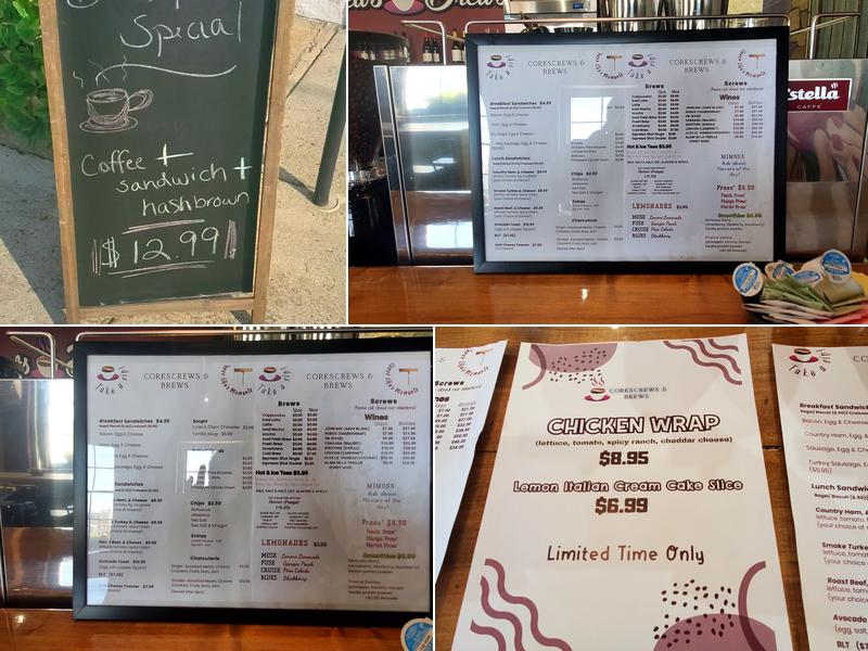Corkscrews & Brews Menu