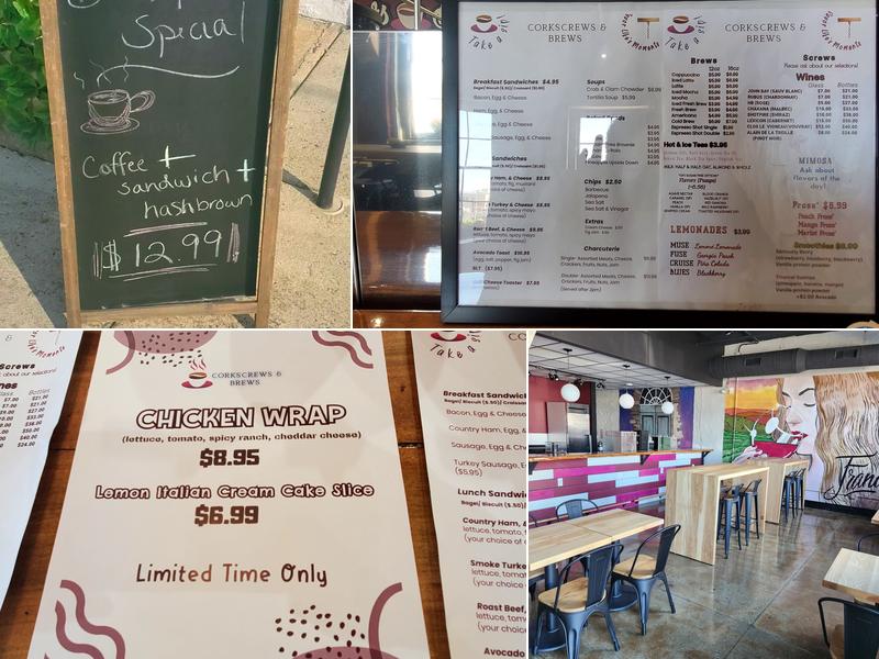 Corkscrews & Brews Menu