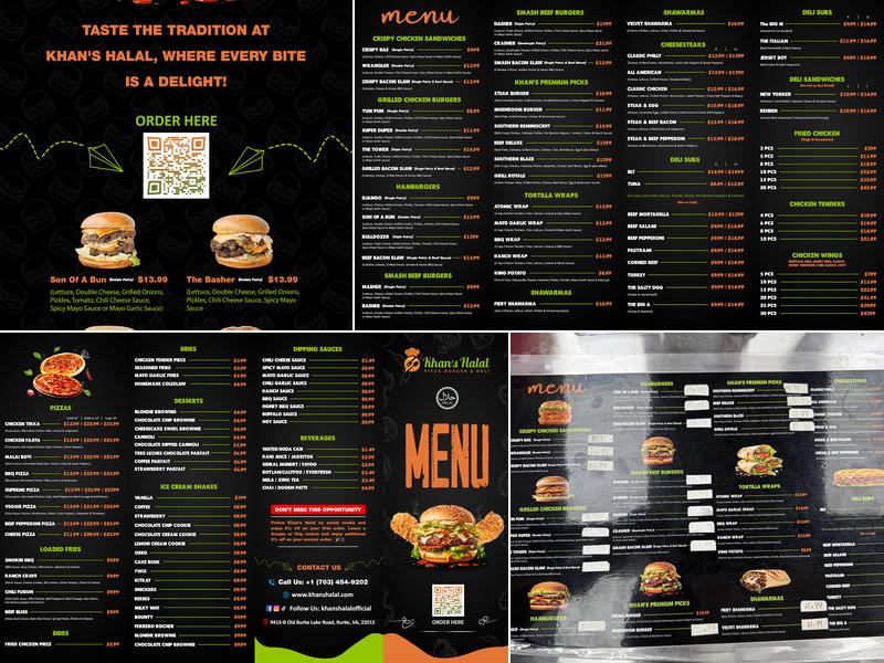 Khans Halal Menu