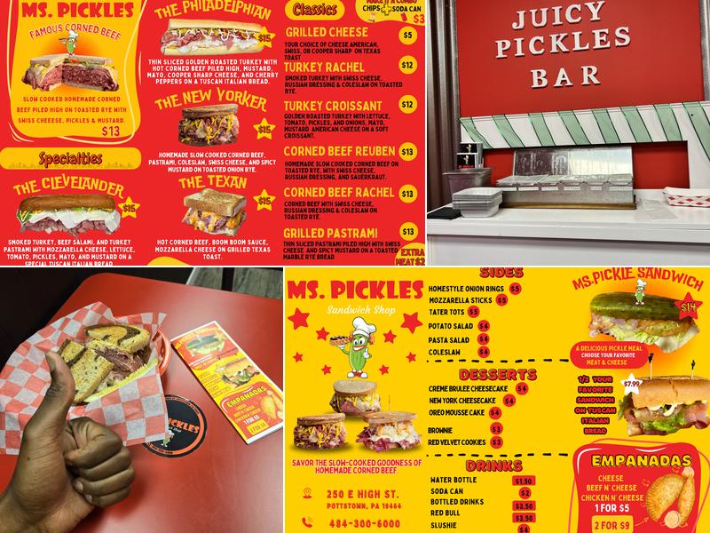 Ms. Pickles Sandwich shop Menu