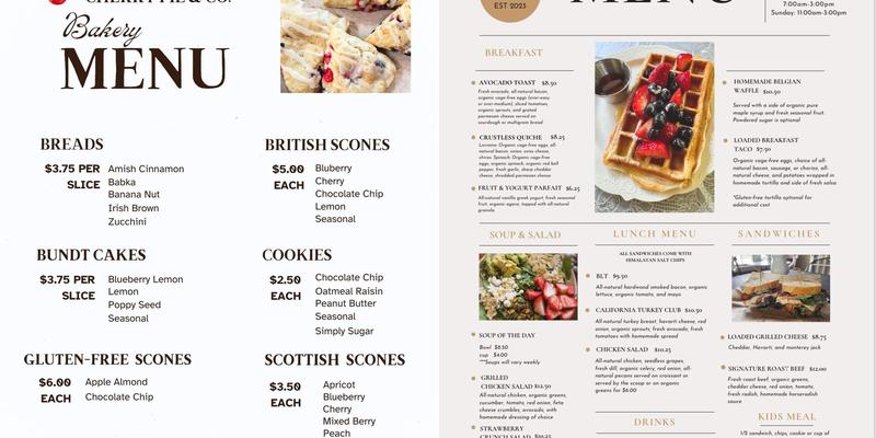 Cherry Pie & Co. Menu