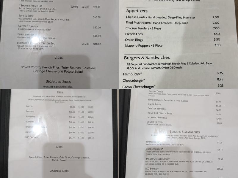 TKO BBQ Menu