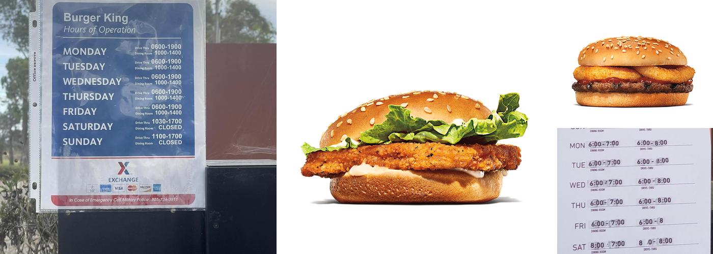 Burger King Menu
