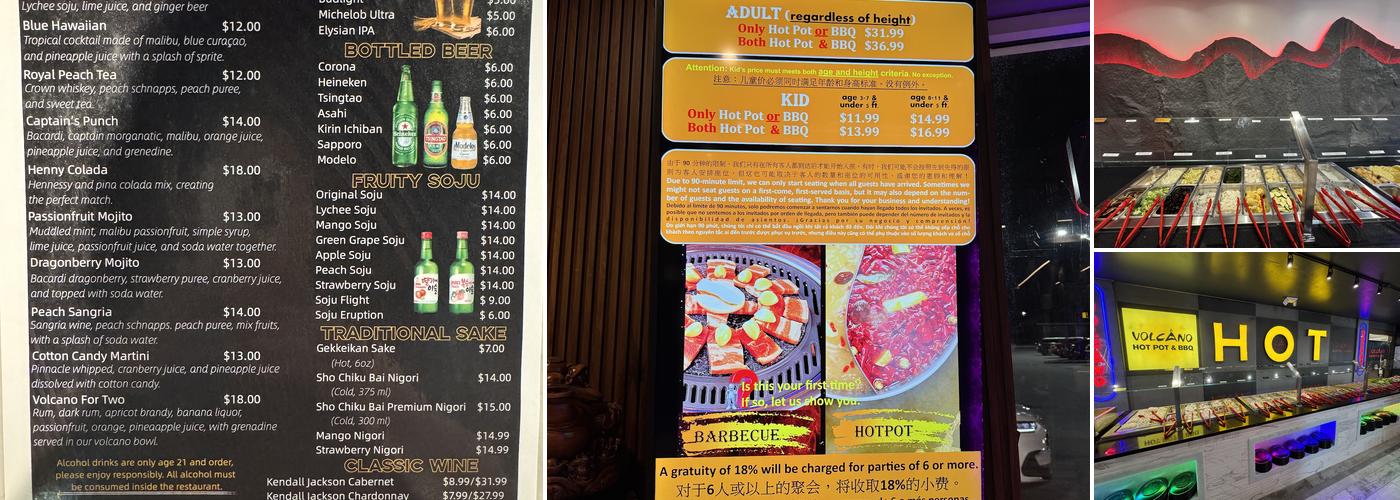 Volcano Hot Pot & BBQ Menu