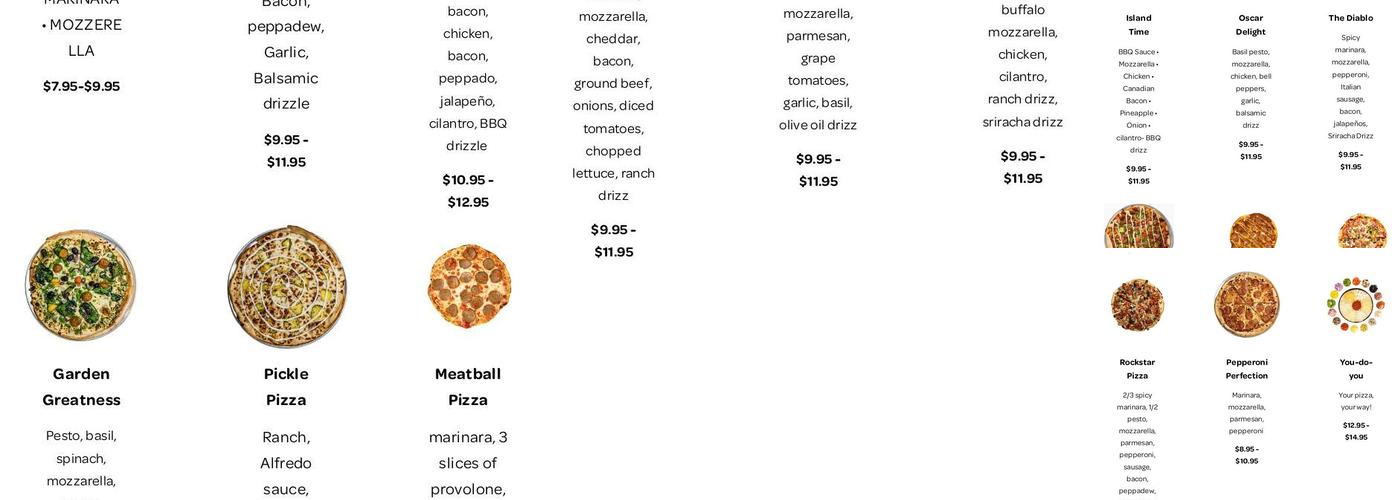 The Corner Crust Menu