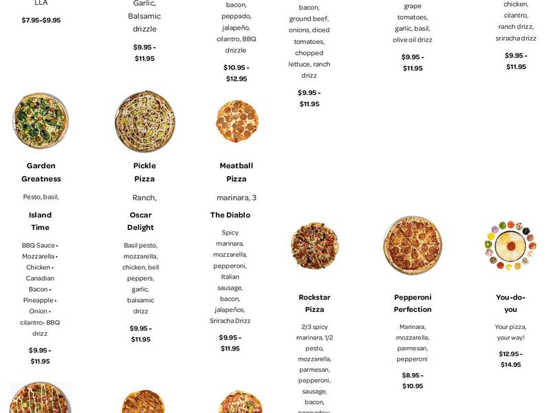 The Corner Crust Menu