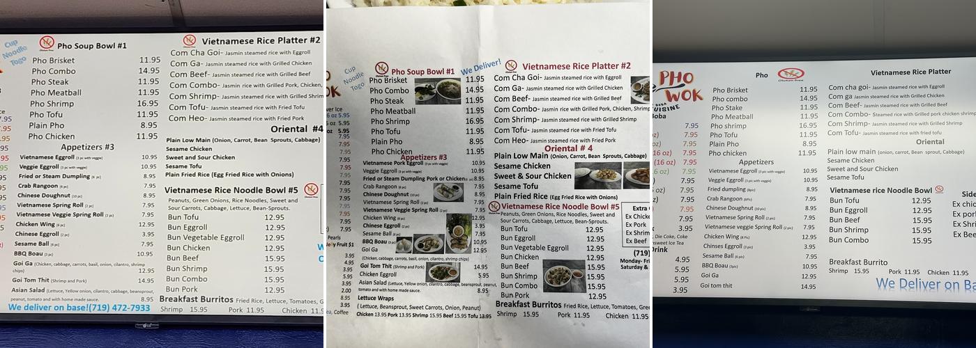 Pho Wok Menu