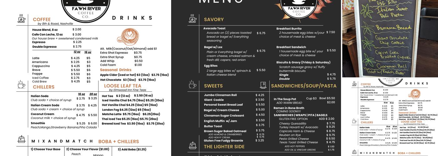 Fawn River Coffee Co Menu