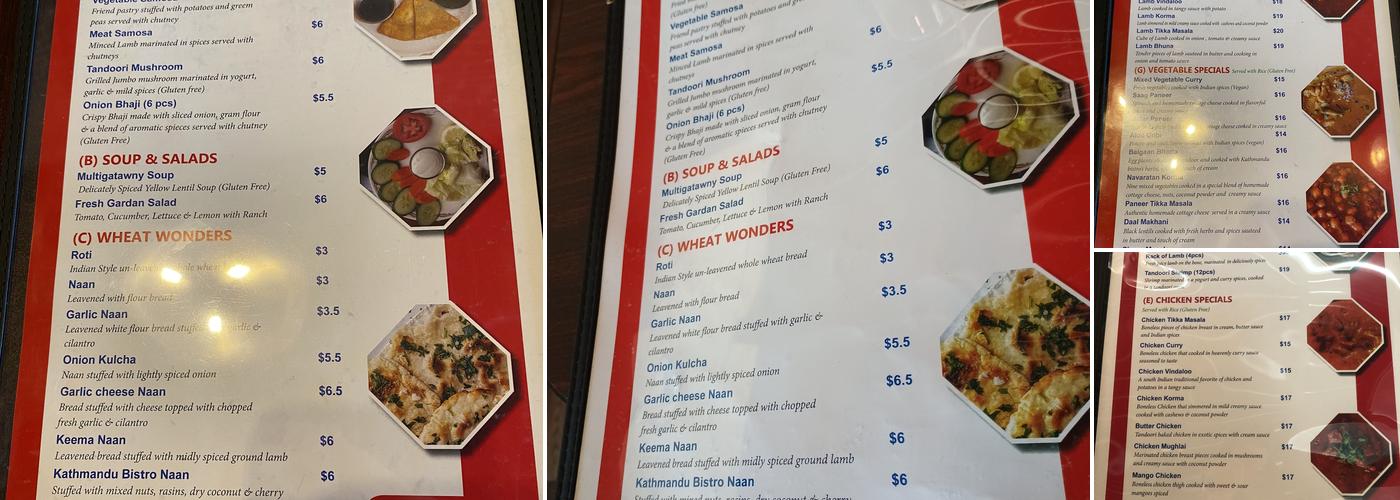 Kathmandu momo house Menu