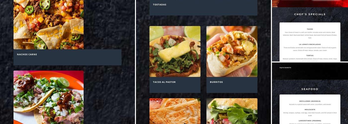 La Loma Menu