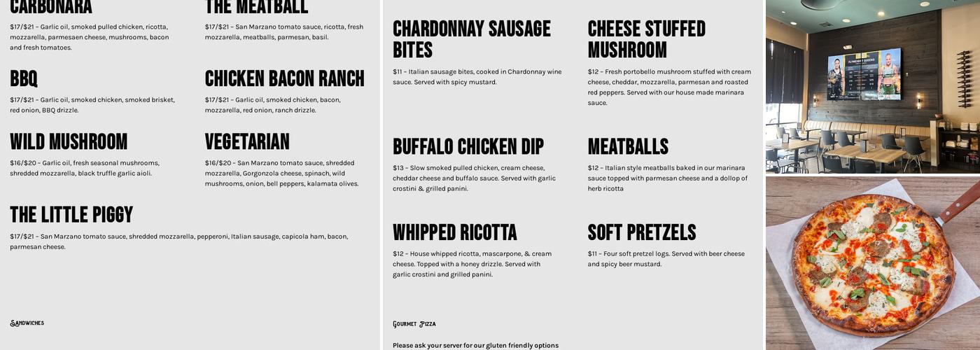 Ember + Ale Menu