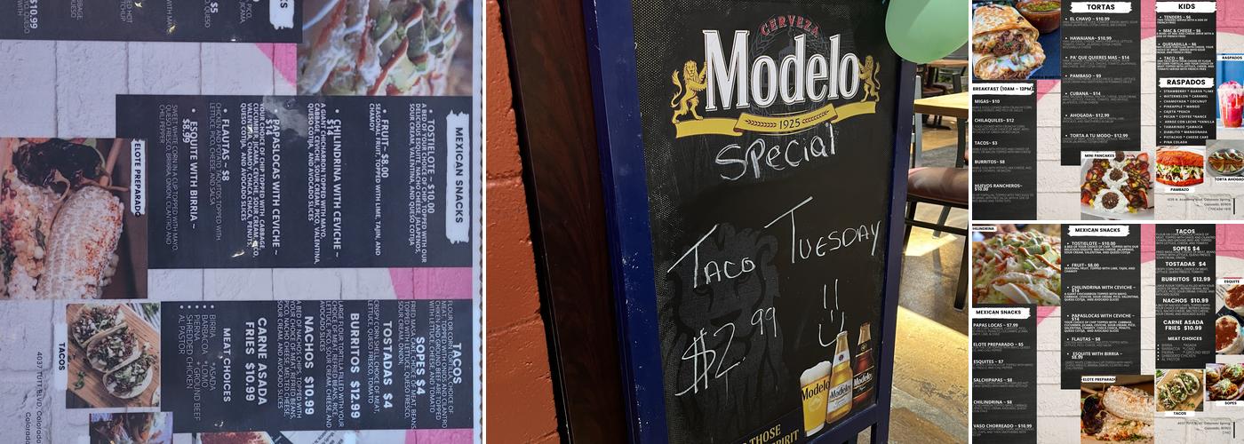 Sofia's Antojitos Menu