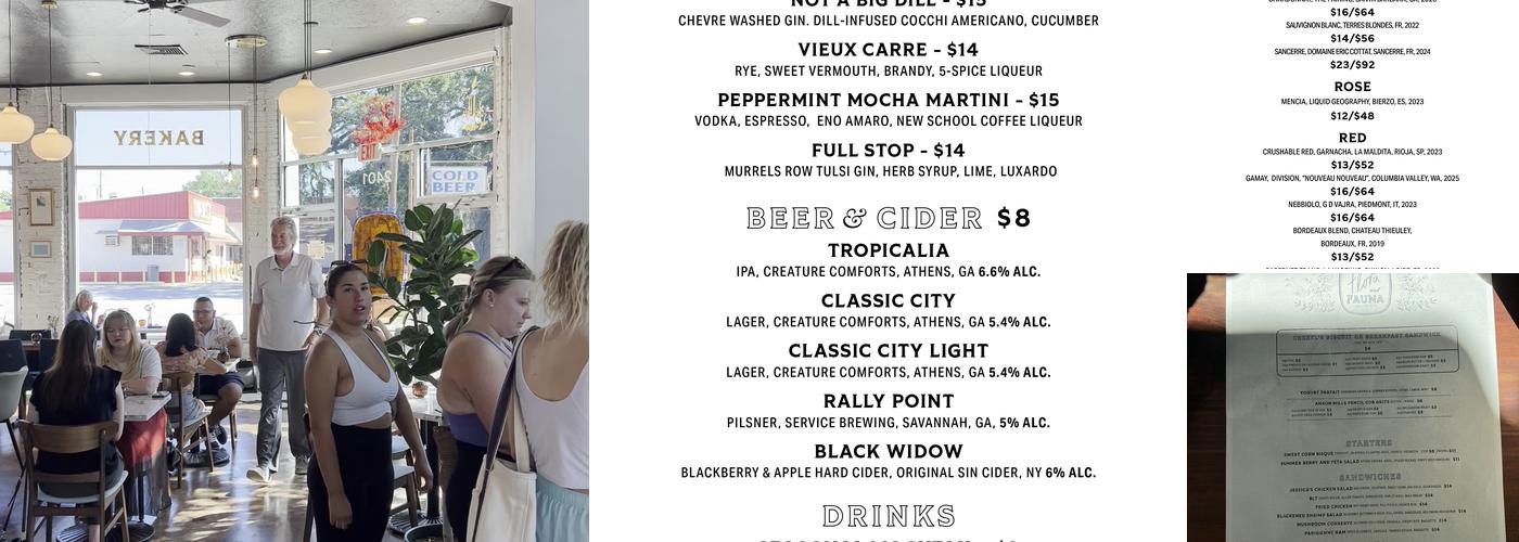 Flora and Fauna Menu
