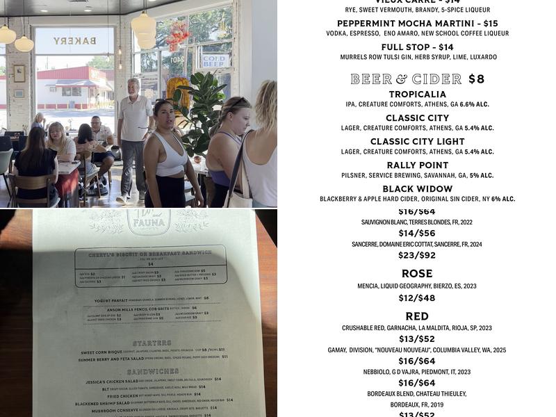 Flora and Fauna Menu