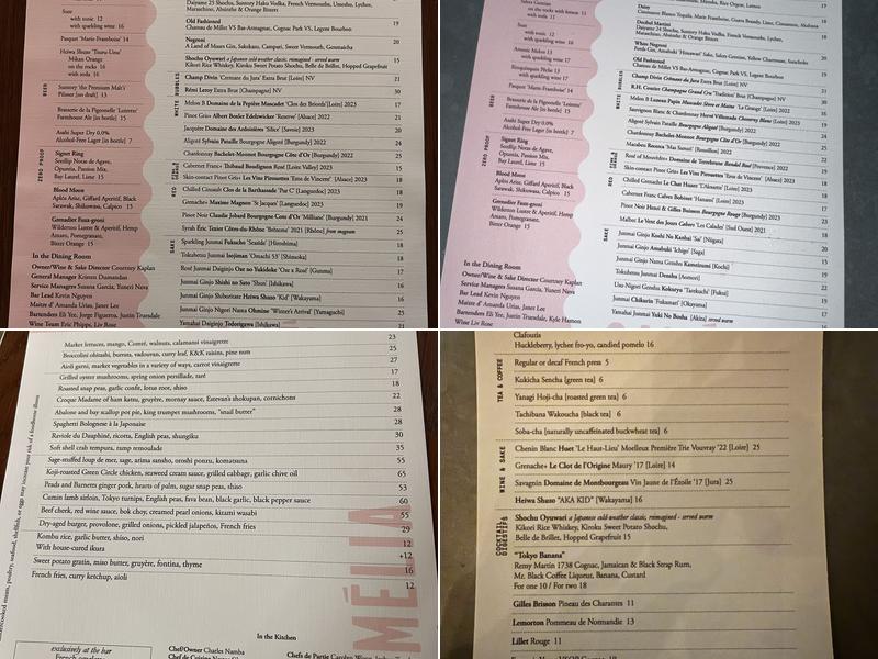 Camelia Menu