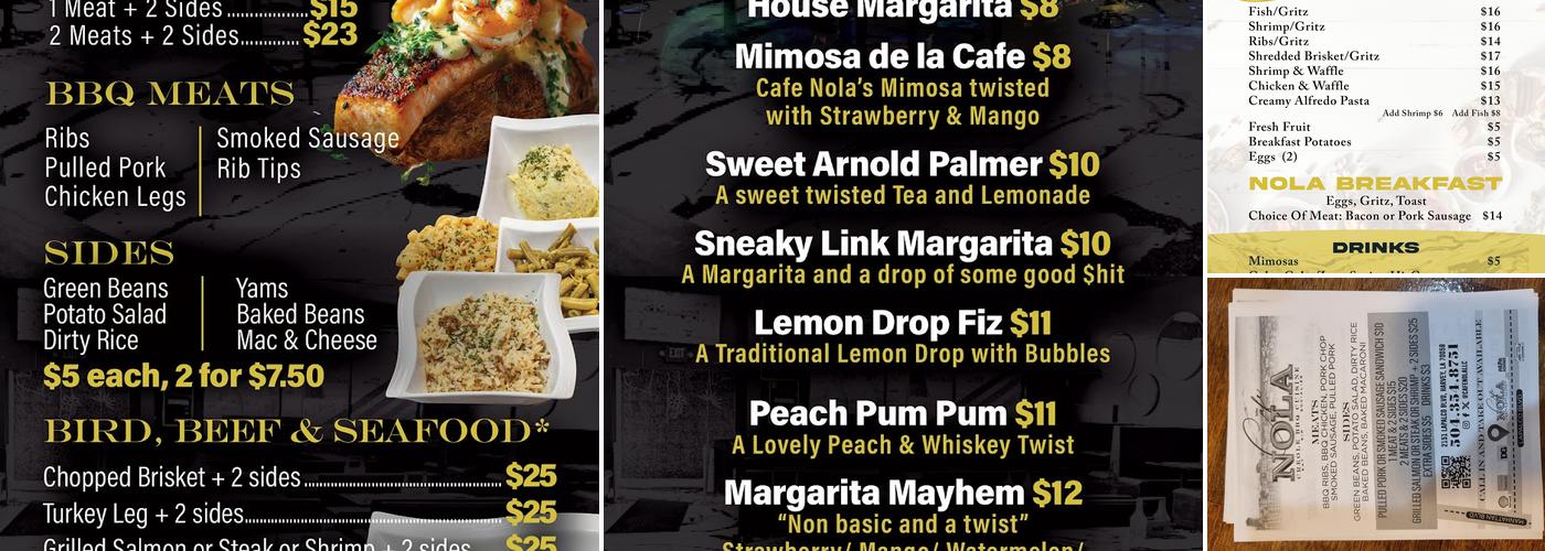 Cafe Nola Menu