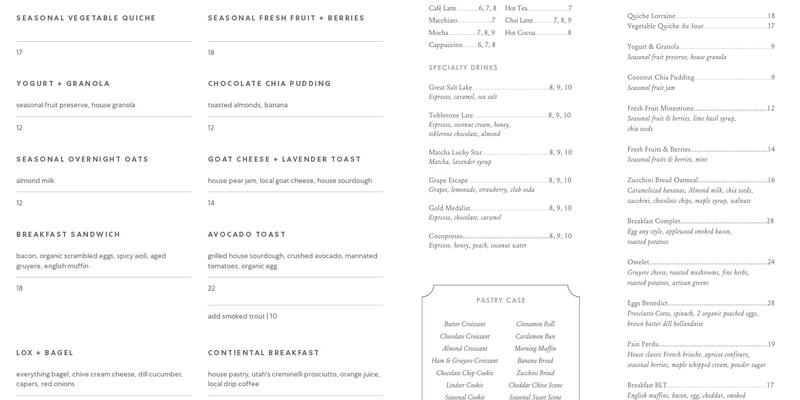 The Kitz Menu