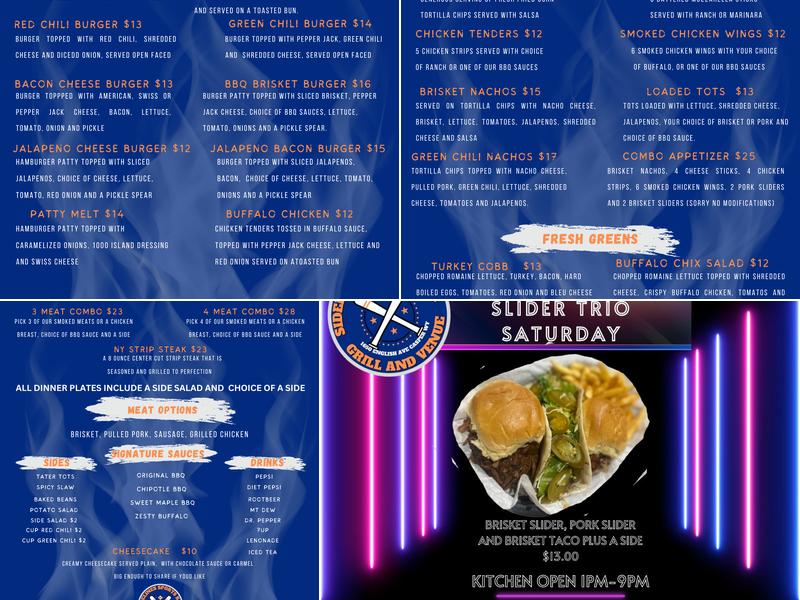 Sidelines Sports Bar Grill and Venue Menu