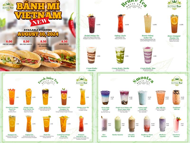 Royal Tea Menu