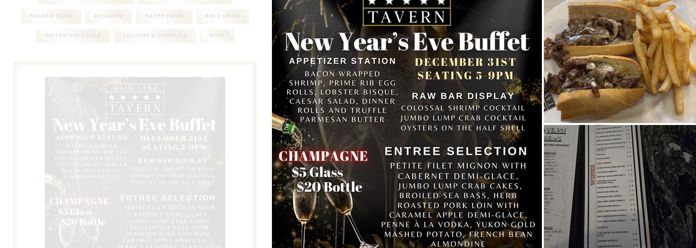 Main Line Tavern Menu