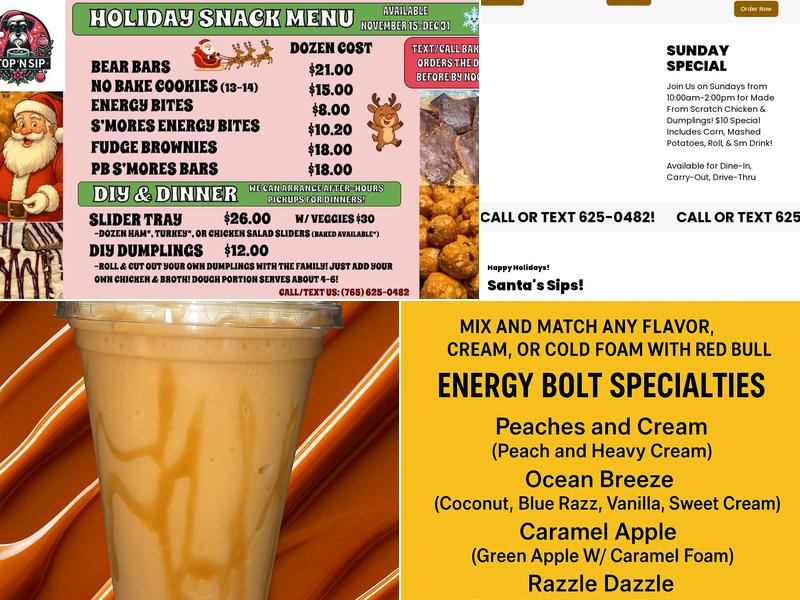 Stop 'N Sip Menu
