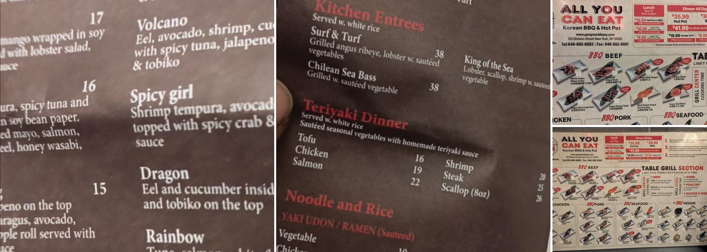 Gangnam BBQ & Hot Pot Menu