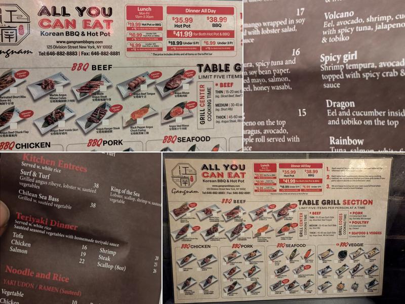 Gangnam BBQ & Hot Pot Menu